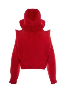 MONSE upside down red wool turtleneck sweater L